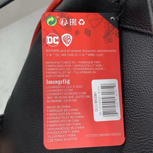 LOUNGEFLY Harley Quinn Backpack Joker Girl GameStop Excl 30th Anniversary NWT - Picture 10 of 10